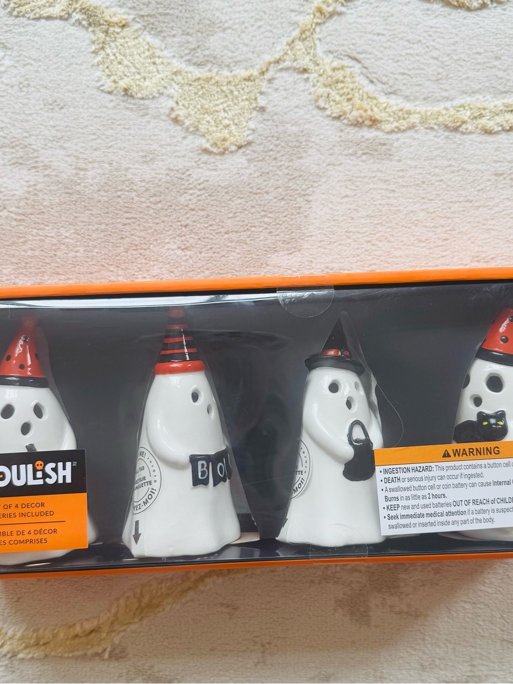 Ghoulish ceramic ghost set of 4 Halloween decor NWT